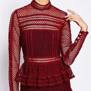 Self Portrait High Neck Lace Paneled Dress - sz 2